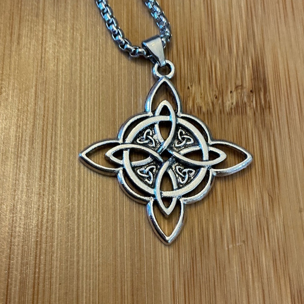 Celtic Knot Pendant Necklace, 26” - Picture 2 of 2